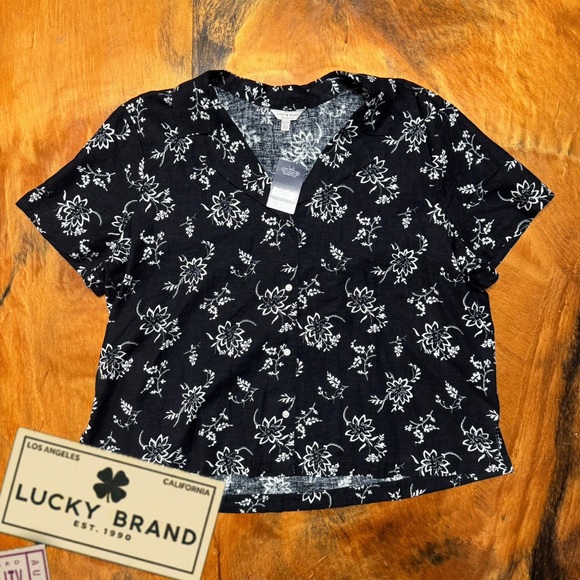 NWT Lucky Brand Linen Top - Picture 1 of 4
